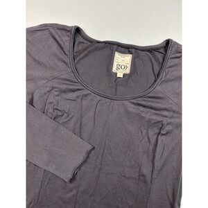 GO by GO Silk The Original Washable Silk Long Sleeve‎ Midi Dress Gray Size Small